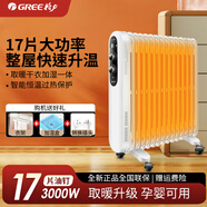 格力（GREE） 電油汀取暖器家用大面積散熱整屋升溫恒溫省電電暖器暖氣片輕音速熱烘帶衣架加濕盒 大面積【17片】3000W高功率