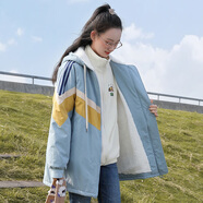 紫洛妮初高中生外套女學(xué)生春秋裝新款寬松休閑青少女大童15歲風(fēng)衣學(xué)院風(fēng) 【加絨】2306藍(lán)色 XL