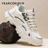 意爾康男鞋潮流運(yùn)動休閑鞋男士老爹鞋厚底百搭鞋子 E53101090 米白 40