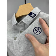 南極人（Nanjiren）夏季男士短袖t恤純棉保羅高端刺繡翻領(lǐng)Polo衫重磅半袖大碼上衣男 ZP304灰色 M /48建議100-125斤