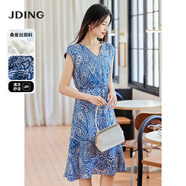 嬌鼎（JDING）商場(chǎng)同款  中長(zhǎng)款連衣裙子女 質(zhì)感輕奢材質(zhì) 顯瘦顯氣質(zhì) 腰果花CJDH413 M