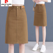 皮爾卡丹時(shí)尚純棉半身裙女2025新款高腰顯瘦開(kāi)叉中裙直筒包臀裙流行春夏季 2758新款 卡其色-高品質(zhì) L 建議/105-115斤