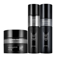 麗顏世家炭能量男士潔面膏爽膚水醒膚霜護膚面霜乳液健膚乳四款可選 爽膚水+健膚乳+醒膚霜