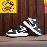 G.DUCKKIDS兒童運動(dòng)鞋2024春秋新款女童鞋寶寶aj高幫板鞋男童小童潮牌休閑 黑色 31 內長(cháng)18cm