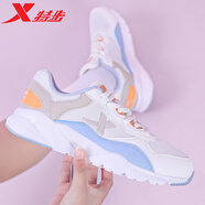 特步女鞋跑步鞋新款休閑鞋春秋網(wǎng)面老爹鞋春季減震透氣運動(dòng)鞋 米蘭黃 36