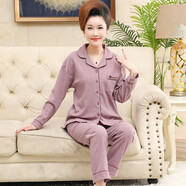 俞兆林中老年媽媽睡衣女春夏母親節純色棉質(zhì)婆婆大碼休閑老人家居服套裝