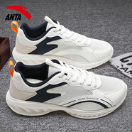 安踏男鞋運動(dòng)鞋2025新款青年男士戶(hù)外減震跑步鞋軟底輕便休閑鞋子男 -1象牙白/深藍黑 42