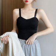 BRCZRO吊帶背心女學(xué)生長(cháng)款抹胸無(wú)鋼圈防走光裹胸美背外穿修身百搭內衣女 黑色 均碼 (80-120斤)