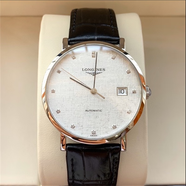 【二手99新】浪琴（LONGINES）男表博雅系列 商務(wù)休閑男士超薄自動機(jī)械手表 瑞士品牌天文臺認(rèn)證 37mm 鉆刻白皮 L4.810.4.77.2