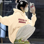 La Chapelle Sport拉夏貝爾連帽衛(wèi)衣女春秋2025新款小個(gè)子奶白色寬松休閑上衣外套女 奶白色(未知旅館) 2XL (推薦150-170斤)