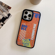 蘋(píng)客適用蘋(píng)果15Promax手機殼磨砂偽藝術(shù)家iPhone14創(chuàng  )意英文防摔保護套 橙底【DOODLE】 15 Pro