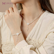 艾維拉925碎銀仿珍珠項(xiàng)鏈女士年輕款鎖骨鏈七夕情人節(jié)生日禮物送女友 春日宴碎銀項(xiàng)鏈+手鏈套裝/配證書