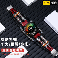 添賦適用華為手表表帶WATCH5 GT5 GT4 GT3 2PRO表帶  榮耀GS3i小米color s3 S2 三星VIVO一加真皮手表 酒紅+皮繩 佳明Forerunner255/265-22mm
