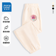 真維斯兒童燈型條束口長(cháng)褲春秋季男女童褲子2025舒適親膚寬松抗皺九分褲 杏色 LT四彩小花 120