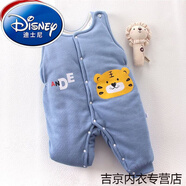 迪士尼（Disney）嬰兒燈芯絨背帶褲秋冬季外穿男女寶寶兒童保暖連體褲夾棉加厚洋氣 純棉閉檔老虎-藍(厚棉) 100#建議25-30斤
