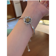 范西迪旋轉手串民族風(fēng)可轉動(dòng)時(shí)尚蓮花六字真言古風(fēng)手鏈女簡(jiǎn)約復古手飾品 蓮花款