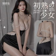 傾城鳥 情趣內(nèi)衣性感睡衣女蕾絲透視吊帶睡裙制服誘惑套裝SM角色扮演成人用品開檔漏乳露背免脫丁字褲8165黑