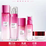 歐萊雅（LOREAL）清潤葡萄籽水乳面眼霜抗氧化修護保濕補水化妝品套裝送女朋友 6】推薦葡萄籽保濕修護5件套