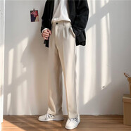 佐優(yōu)品墜感小西褲男春秋季休閑九分褲闊腿直筒長褲子寬松百搭潮牌西裝褲 卡其色九分 32 建議130-140斤內(nèi)