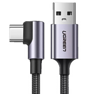 華為（HUAWEI）TypeC彎頭數(shù)據(jù)線原裝3A快充加長款2米手機游戲充電線90度彎折插頭不妨礙邊充邊玩手機游戲6A快充 綠聯(lián)TypeC 6A彎頭數(shù)據(jù)線1.5米 黑色 華為