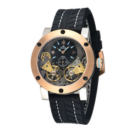天銘TIMING 專利時尚極速雙擺輪全自動機械腕表 - 8146SX 玫瑰金黑面 43.5mm