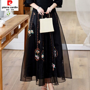 皮爾卡丹漢服女中國風(fēng)旗袍2026年新款復古半身裙搭配漢元素仙氣古風(fēng)長(cháng)裙 黑色 XL