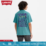 Levi's【商場(chǎng)同款】李維斯男士短袖藍色T恤 藍色 XS