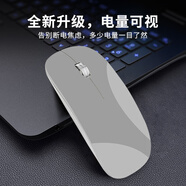 依選 M18無線鼠標三模藍牙超薄鼠標可充電靜音便攜辦公游戲適用于惠普華為華碩iPad臺式筆記本電腦 月影灰-USB接收器版+電量顯示【無藍牙】