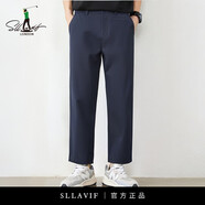 薩拉維夫品牌直筒休閑褲男2025新款美式春夏拼接三防沖鋒褲寬松男褲 藏青色款 常規(guī) S 100-115斤