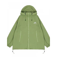 夢(mèng)蓮婭胖mm特大碼300斤連帽女春秋季寬松機能風(fēng)工裝夾克拉鏈外套 綠色 XL XL120-150斤