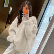 UZSC小紅書同款加厚毛衣女2025新寬松慵懶風溫柔軟糯甜美冬季針織 白色 S