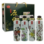 杏興坊山西杏花村產(chǎn)區清香型白酒純糧固態(tài)發(fā)酵送禮收藏擺柜禮盒裝 53度 250mL 4瓶 春夏秋冬