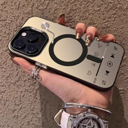 魔杰樂 唱片適用蘋果15promax手機(jī)殼magsafe磁吸iPhone14pro保護(hù)套創(chuàng)意13pm小眾無線充電12潮男女新款 彩銀IMD磁吸殼-黑色 唱片界面 iPhone15ProMax