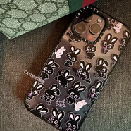 CASETi愛(ài)心頑皮小白兔15Pro適用iPhone14PromMax手機殼蘋(píng)果13Pro CASETiFY粉黑兔兔原版黑框 iPhone 12