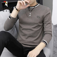 啄木鳥(niǎo)（TUCANO）長(cháng)袖T恤男士春秋圓領(lǐng)潮流內搭體恤修身小衫春裝上衣服打底針織衫 1762-卡其色 L