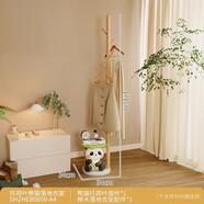 舊故事奶油風(fēng)可愛(ài)小貓咪擺件木質(zhì)實(shí)用簡(jiǎn)易衣帽架落地立式掛衣架家用家具 托荷葉熊貓落地衣架
