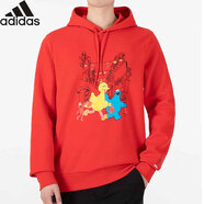 阿迪達(dá)斯 （adidas）新年紅色芝麻街聯(lián)名時(shí)尚潮流連帽衛(wèi)衣HD7295 L碼