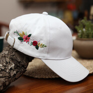 deciuhlae刺繡手工帽子女iy作材料包繡花創(chuàng)意禮物鴨舌帽繡品情侶遮陽帽 沁香(帽子+針線)