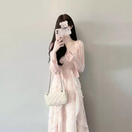 妍莉芬（yanlifen）法式荷葉邊水墨碎花吊帶連衣裙女裝夏季性感海邊沙灘仙女長裙夏天 030吊帶裙 M