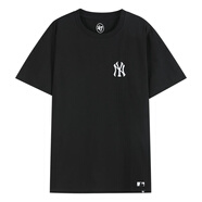 47brand美版MLB短袖T恤純棉面料印花刺繡 NY/LA男女款 47brand出品 黑色-左胸刺繡NY L (高175-180cm,體重65-80kg)