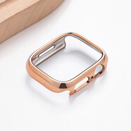 匠戴適用于S9保護殼蘋(píng)果iWatch8手表表殼透明ultra2邊框9鏤空半包硬殼防摔iphone保護套 電鍍玫瑰金 S6/S5/S4/SE【44mm】