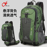 奧利帝克（OLIDIK）背包戶外雙肩包男女輕便旅游登山包60L大容量旅行包懸浮背負(fù)書包 60L軍綠#TCS懸浮透氣背負(fù) 多功能防潑水