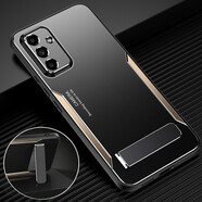 精綱盾三星C55手機殼C55 5G版金屬C5560保護硅膠套galaxy全包防摔samsung磨砂軟galaxyc硬殼c55新5g 【黑金色+支架】金屬防刮耐磨送全屏鋼膜 三星Galaxy C55 5G