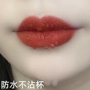 GOVO不掉色的口紅不沾杯的口紅 防水 G01#糖漿番茄【口紅+口紅雨衣】