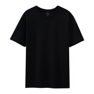 構(gòu)致（GLOY&ZENITH） 50支液氨短袖T恤男新疆長(zhǎng)絨匹馬棉純棉pima三本針純色打底白小T 200克重 黑色 XL