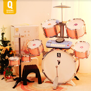 俏娃寶貝 兒童架子鼓初學(xué)入門(mén)爵士鼓1-3寶寶玩具男孩禮物六歲敲打音樂(lè )樂(lè )器 粉:7鼓【琴鼓合一】+DJ琴+話(huà)筒