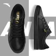 安踏輕松板鞋男鞋運動鞋2025秋季防潑水平底百搭黑色休閑鞋子男德訓鞋 黑8052-3 39