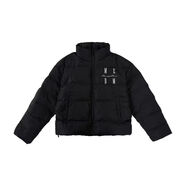 MEDM【王鶴棣同款】MEDM國潮牌字母刺繡立領(lǐng)羽絨棉服男寬松冬季外套 黑色 L