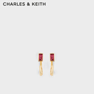 CHARLES&KEITH女士棱鏡半寶石時(shí)尚長(zhǎng)款耳環(huán)CK5-42120322 Fuchsia紫紅色 1個(gè) (對(duì))