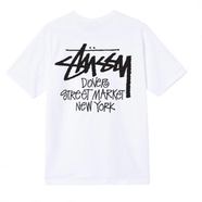 斯圖西（stussy）新款破碎8球蚊香巴黎城市聯(lián)名重磅純棉男女短袖T恤 白色紐約 L 140-160斤